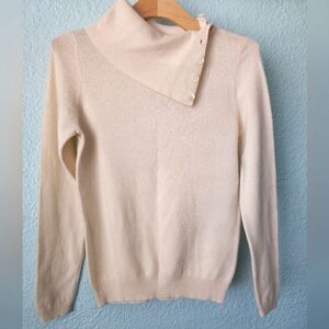 Charter Club cashmere buttons turtleneck sweater minimalist quiteluxe